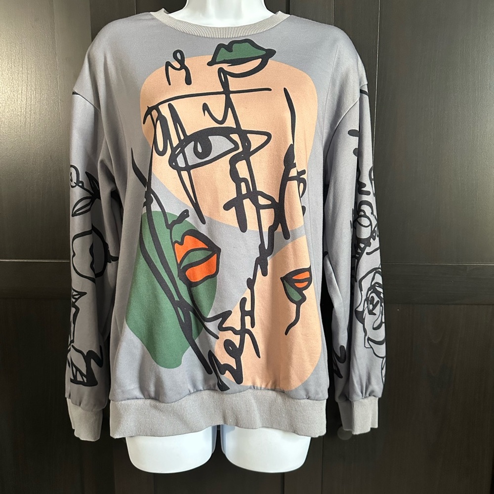 Figure Graphic Drop Shoulder Sweatshirt